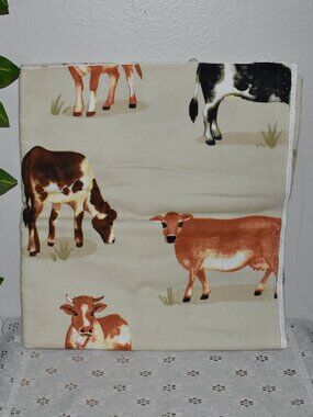 Joann Fabrics One Yard Western Country Farm Cows Soft Flannel Fabric